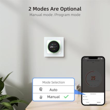 Immax NEO 07535L - SMART termostat til elektrisk gulvvarme 230V/16A Wi-Fi Tuya