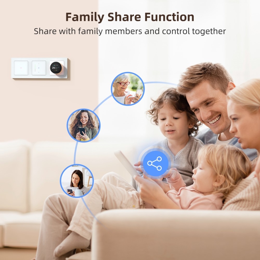 Immax NEO 07539L - SMART 2-knaps afbryder 230 V med Wi‑Fi (Tuya)