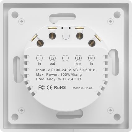 Immax NEO 07550L - Smart 2-knaps afbryder 230 V Tuya