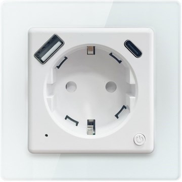 Immax NEO 07552L - Smart stikkontakt Type F (Schuko) 16A/230V + 1x USB-A + 1x USB-C PD 20W
