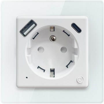 Immax NEO 07553L - Smart stikkontakt type E 16A/230V + 1xUSB-A + 1xUSB-C PD 20W Tuya
