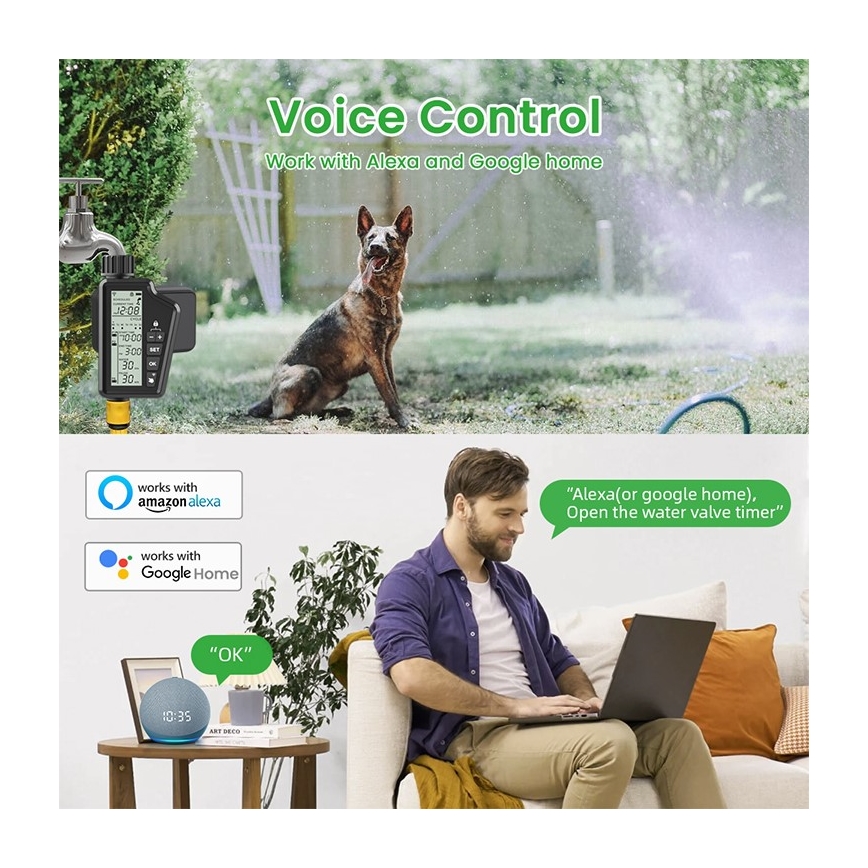 Immax NEO 07556L - Vandingsventil 4xAA IP65 Wi-Fi Tuya