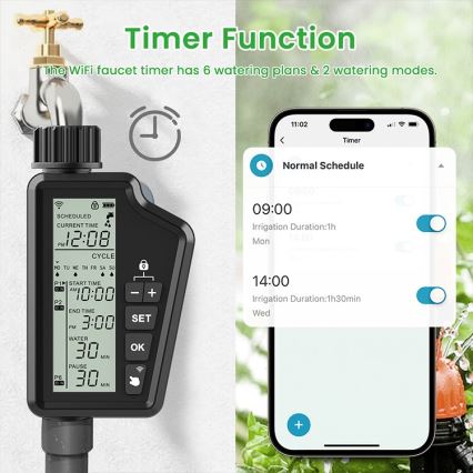 Immax NEO 07556L - Vandingsventil 4xAA IP65 Wi‑Fi Tuya