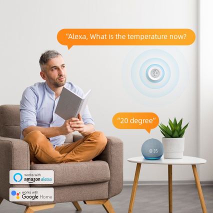 Immax NEO 07557L - Smart temperatur- og fugtighedssensor 1xCR2430 Tuya