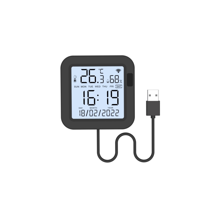 Immax NEO 07559L - Styringsenhed med temperatur- og fugtighedssensor 5V Wi-Fi