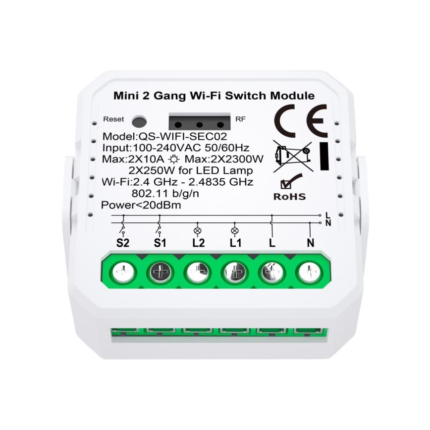 Immax NEO 07571L - Smart fjernbetjening NEO LITE V7 2 knapper Wi-Fi Tuya