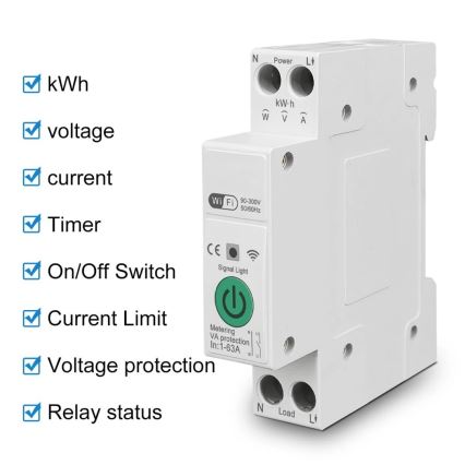 Immax NEO 07574L - Smart-afbryder 1-faset 1-63A Wi-Fi Tuya