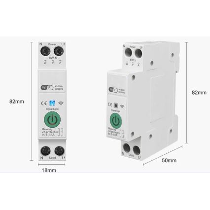 Immax NEO 07574L - Smart-afbryder 1-faset 1-63A Wi-Fi Tuya