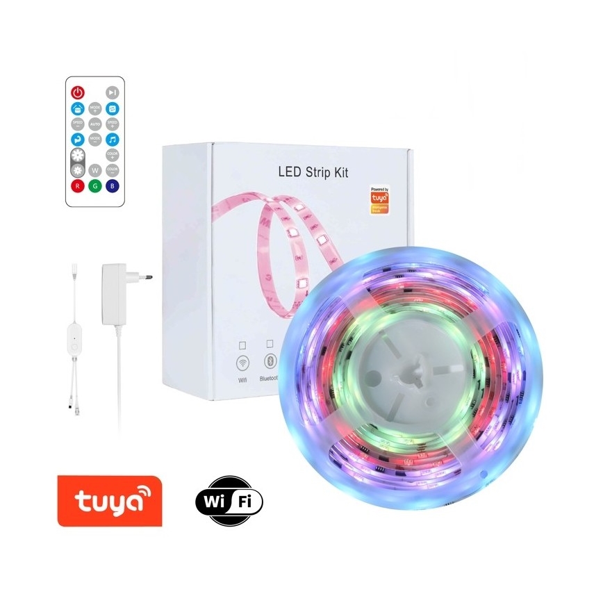 Immax NEO 07734L - Digitalt LED lysbånd dæmpbart RGB-farver NEO LITE LED/18W/230V 5 m MUSIC IP65 Wi-Fi Tuya + fjernbetjening