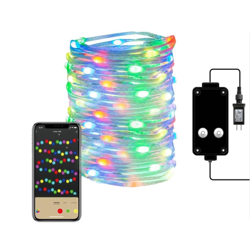 Immax NEO 07736L - Udendørs LED strip m. RGB-farve dæmpbar 8,4W/230V 16 m IP44 Wi-Fi Tuya