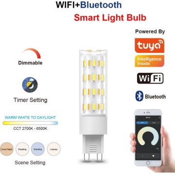 Immax NEO 07763CDO - Sæt med 3 CCT LED, dæmpbare G9-pærer 4W/230V, Wi‑Fi (Tuya) + fjernbetjening