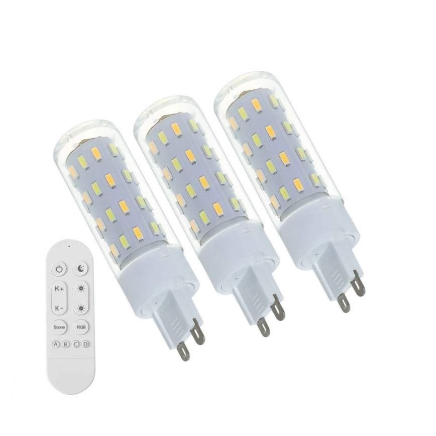Immax NEO 07763CDO - Sæt med 3 CCT LED, dæmpbare G9-pærer 4W/230V, Wi‑Fi (Tuya) + fjernbetjening