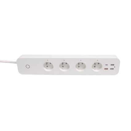 Immax NEO 07771L- Forlængerledning NEO LITE Smart 4AC+3xUSB+1xUSB C Wi-Fi Tuya