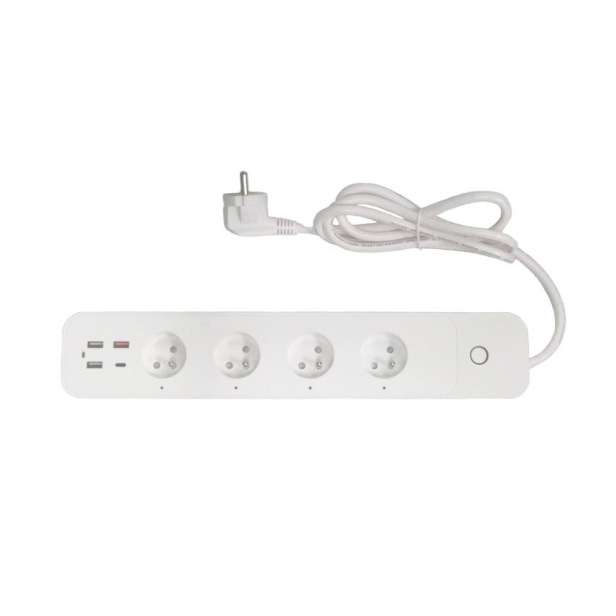 Immax NEO 07771L- Forlængerledning NEO LITE Smart 4AC+3xUSB+1xUSB C Wi-Fi Tuya