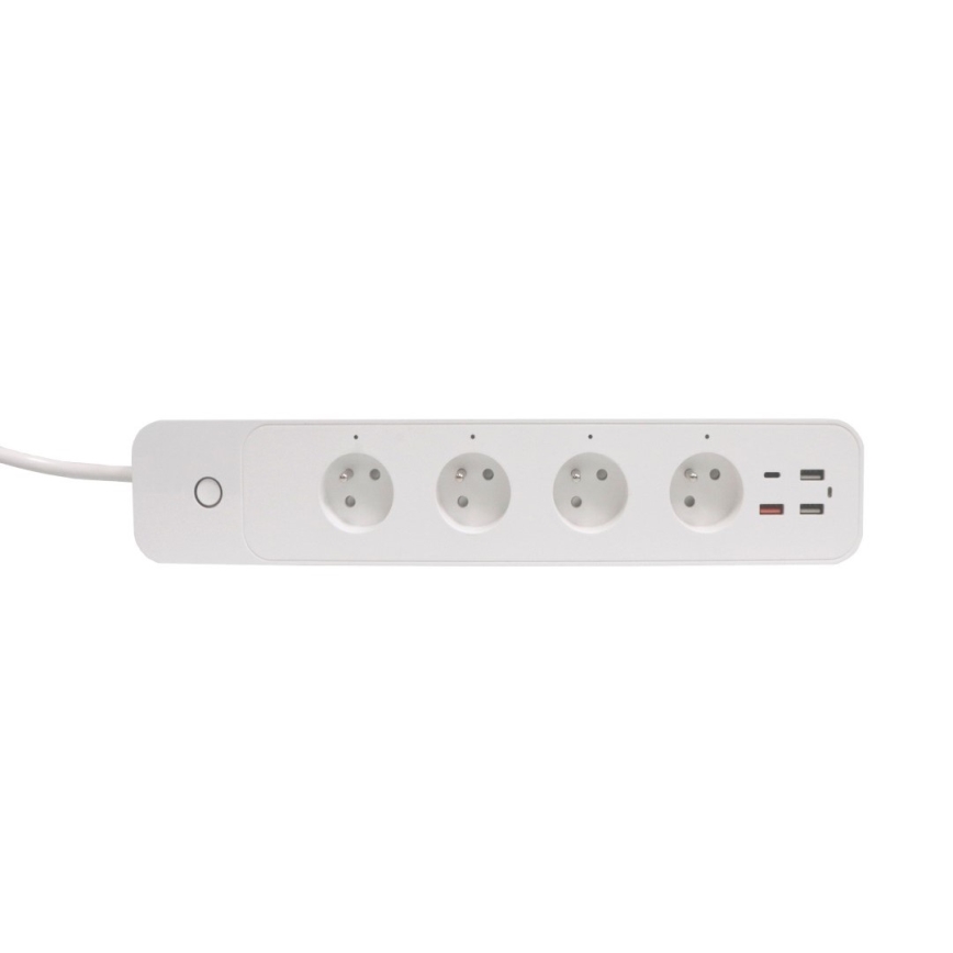 Immax NEO 07771L - Smart forlængerledning NEO LITE med 4 AC-udtag, 3x USB og 1x USB-C, Wi‑Fi Tuya