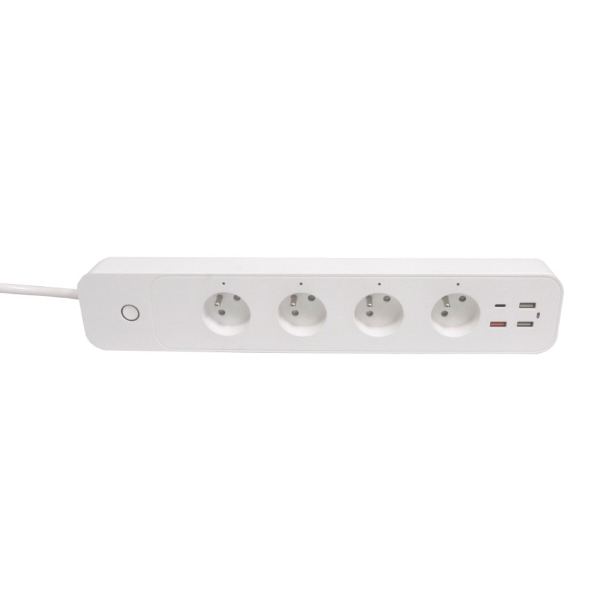 Immax NEO 07771L - Smart forlængerledning NEO LITE med 4 AC-udtag, 3x USB og 1x USB-C, Wi‑Fi Tuya