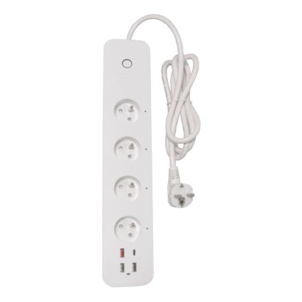 Immax NEO 07771L - Smart forlængerledning NEO LITE med 4 AC-udtag, 3x USB og 1x USB-C, Wi‑Fi Tuya