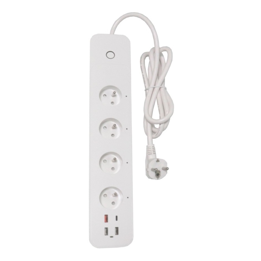 Immax NEO 07771L - Smart forlængerledning NEO LITE med 4 AC-udtag, 3x USB og 1x USB-C, Wi‑Fi Tuya