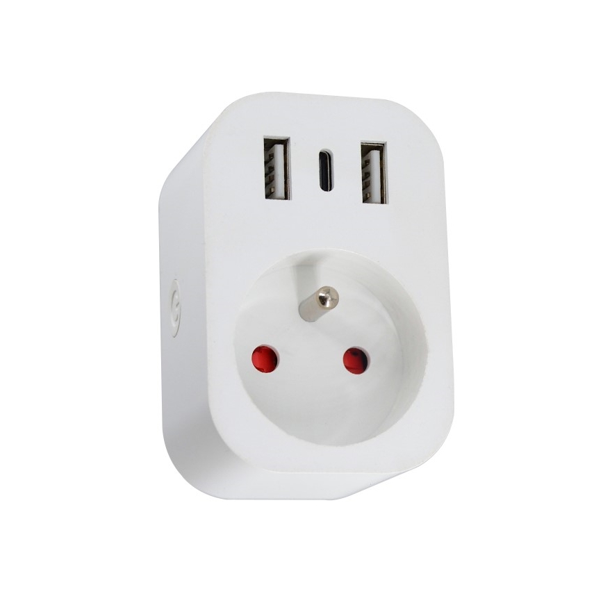 Immax NEO 07772L - Smart-stik splitter 16A/230V + 2xUSB+1xUSB C Wi-Fi Tuya