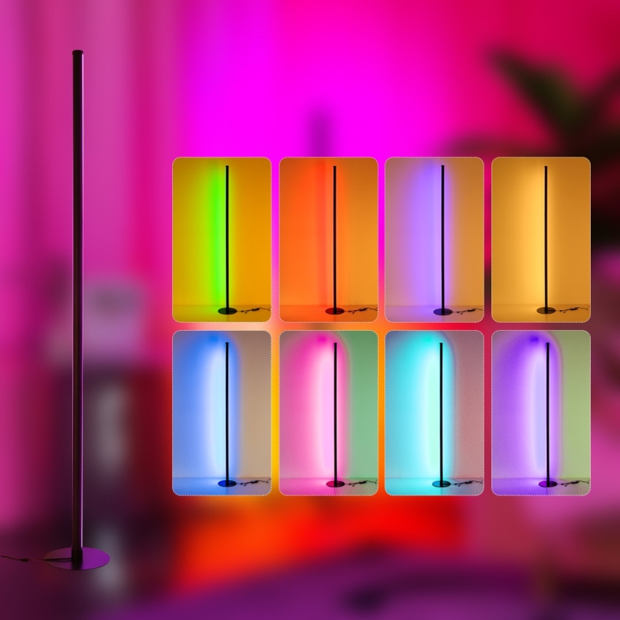 Immax NEO 07776L - LED gulvlampe dæmpbar RGB-farver AMBIENTE LED/12W/230V Wi-Fi Tuya + fjernbetjening