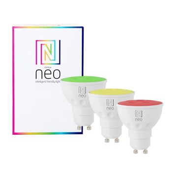 Immax NEO 07777C - SÆT med 3 stk. LED RGB+CCT Dæmpbar pære GU10/4,8W/230V Tuya