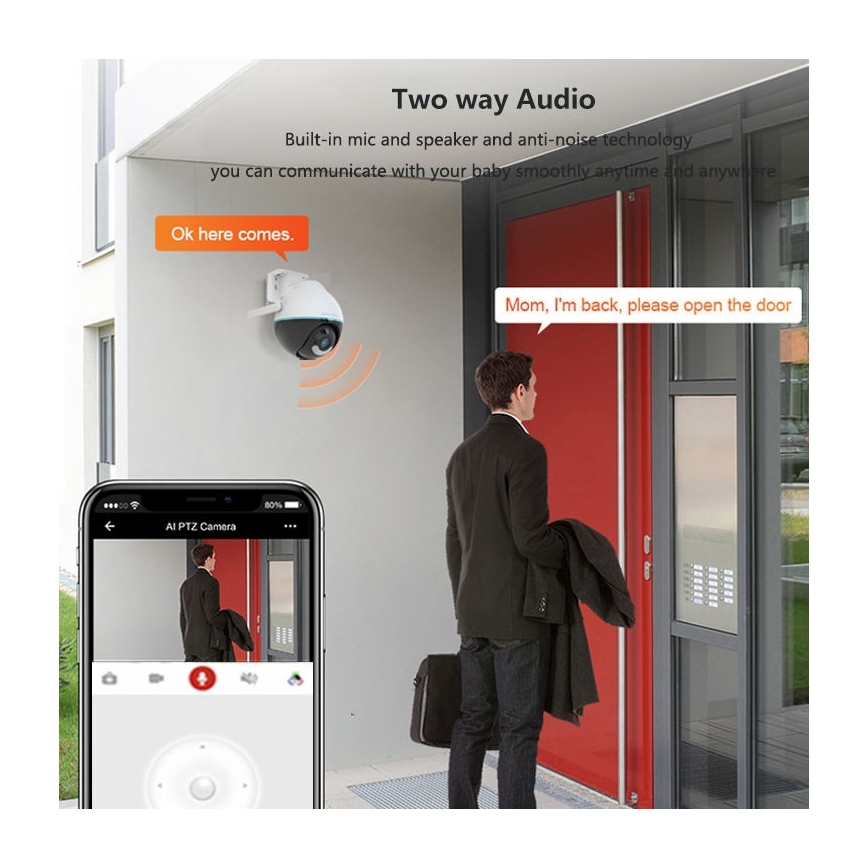 Immax NEO 07782L - Smart udendørskamera med sensor BALL 355° P/T 4MP IP65 Wi-Fi Tuya