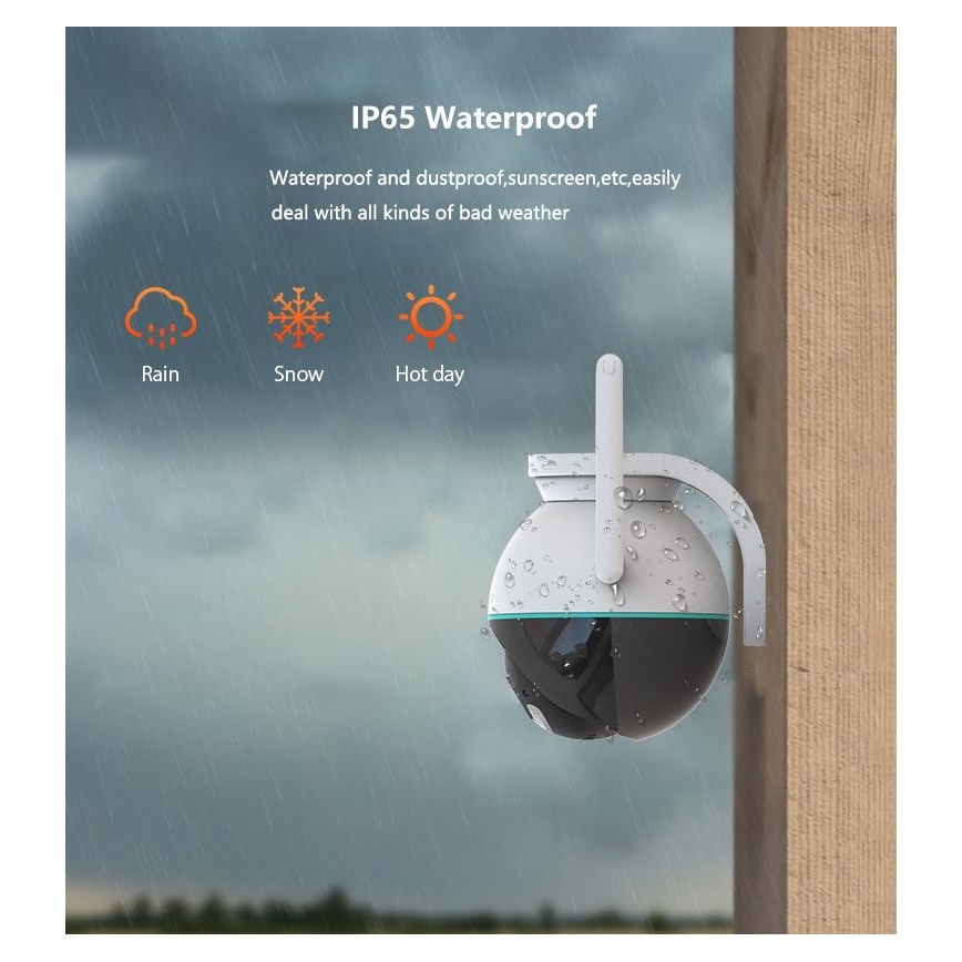 Immax NEO 07782L - Smart udendørskamera med sensor BALL 355° P/T 4MP IP65 Wi-Fi Tuya