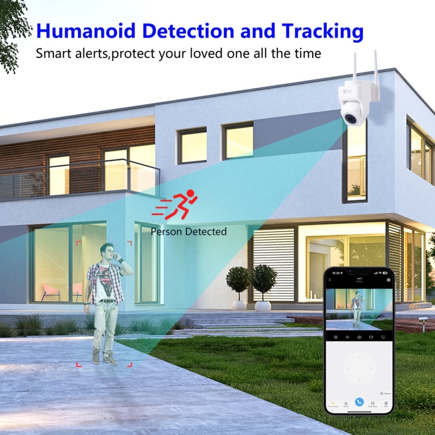 Immax NEO 07793L - Smart udendørskamera med sensor CUBE 4MP 5V IP65 Wi-Fi Tuya