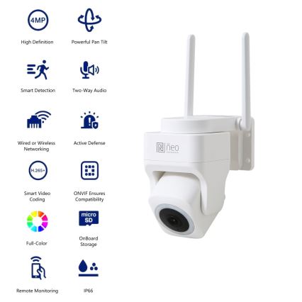 Immax NEO 07793L - Smart udendørskamera med sensor CUBE 4MP 5V IP65 Wi-Fi Tuya