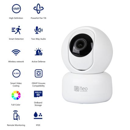 Immax NEO 07795L - Smart indendørs kamera med sensor 4MP 5V Wi-Fi Tuya