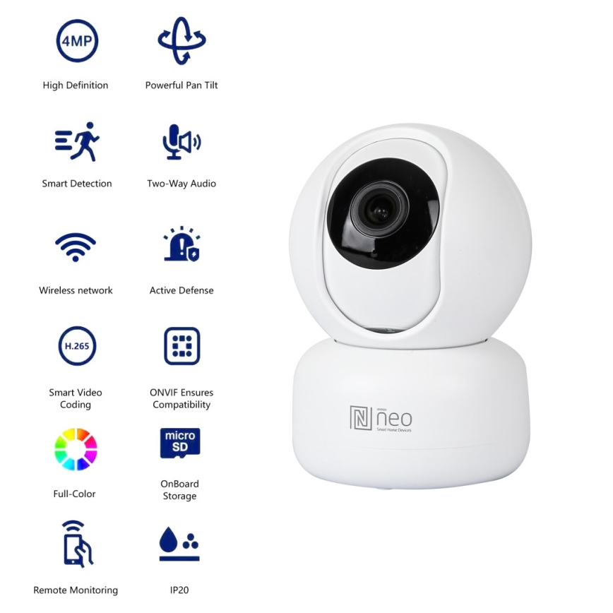 Immax NEO 07795L - Smart indendørs kamera med sensor 4MP 5V Wi-Fi Tuya