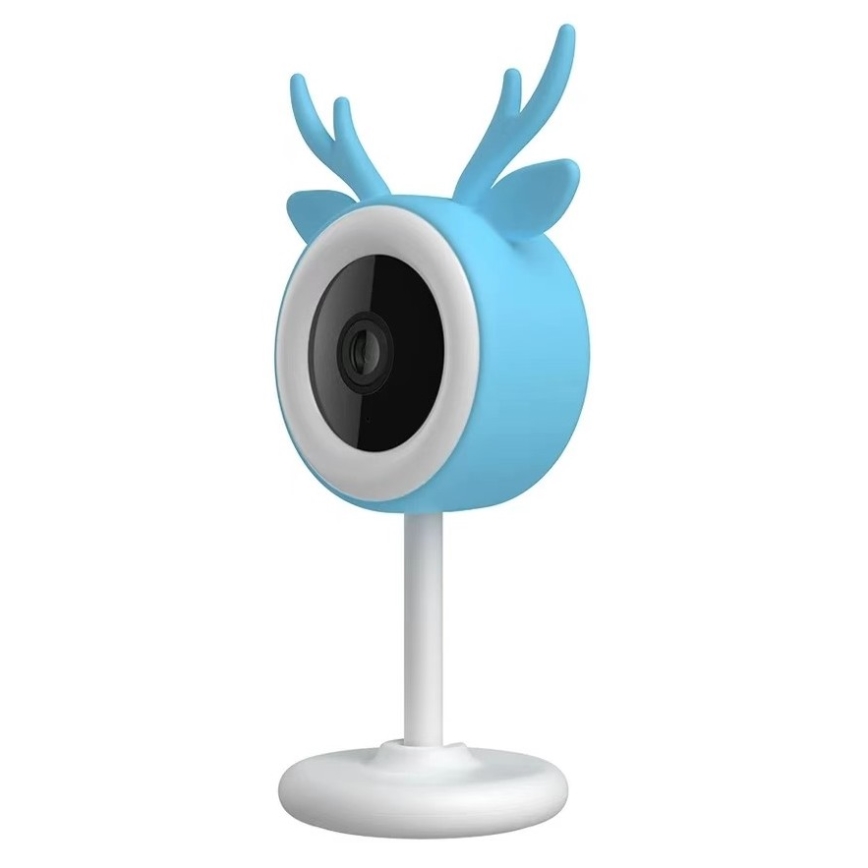 Immax NEO 07797L - Smart babyalarm genopladelig 5V Wi-Fi Tuya blå