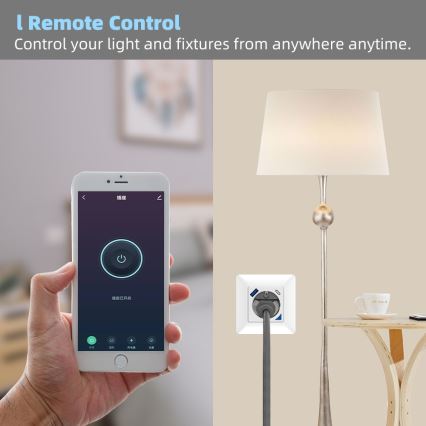 Immax NEO 07801L - Smart-stik 16A/230V + 1xUSB-A+1xUSB C Tuya