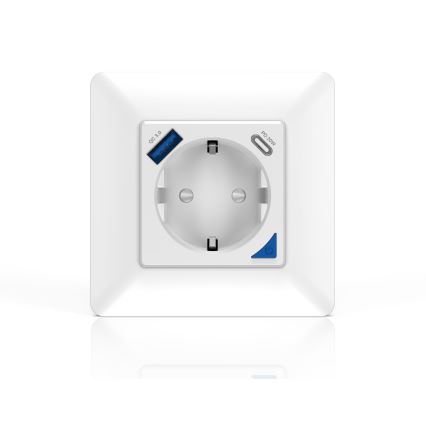 Immax NEO 07801L - Smart-stik 16A/230V + 1xUSB-A+1xUSB C Tuya
