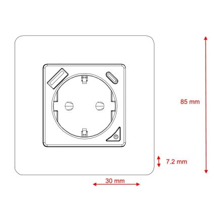 Immax NEO 07801L - Smart stikdåse 16A/230V + 1x USB-A + 1x USB-C Tuya SCHUKO