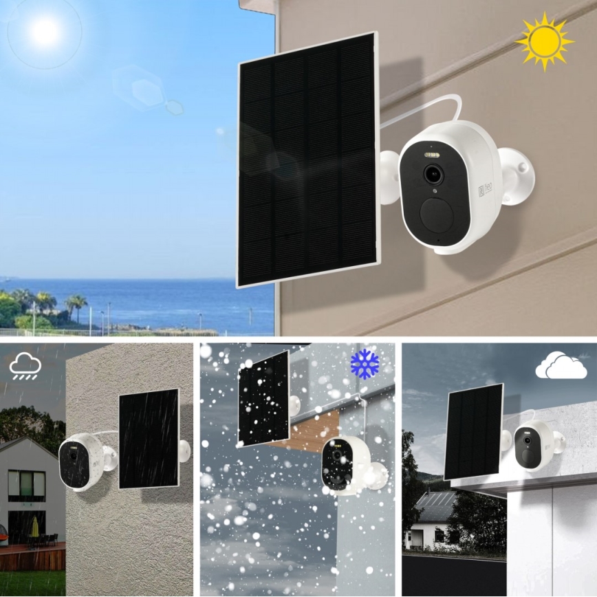 Immax NEO 07802L - Smart udendørs solcellekamera med BARREL-sensor 5000 mAh Wi-Fi Tuya IP65