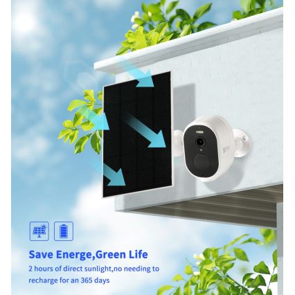 Immax NEO 07802L - Smart udendørs solcellekamera med BARREL-sensor 5000 mAh Wi-Fi Tuya IP65