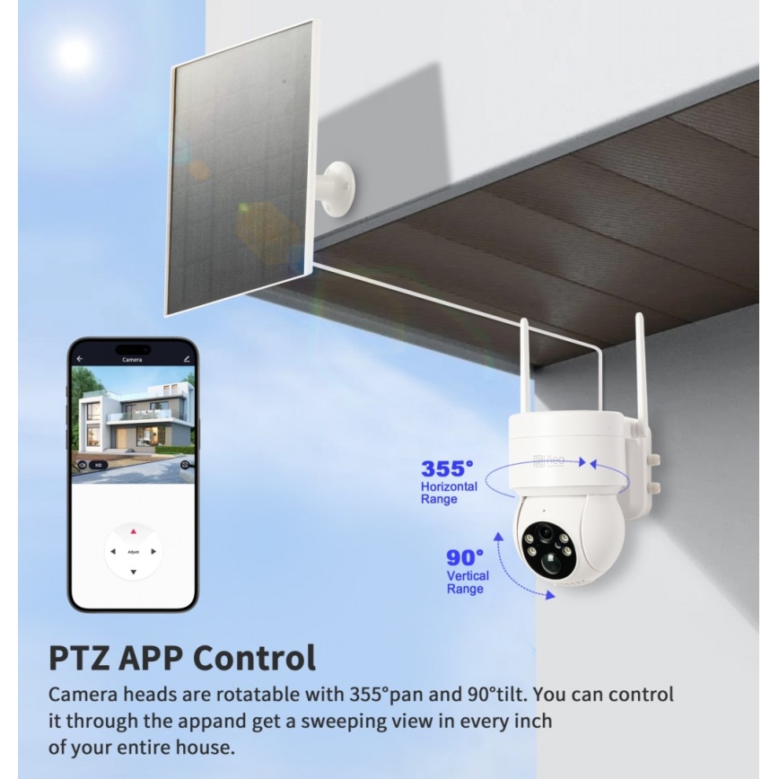 Immax NEO 07803L - Smart udendørs solcellekamera med SENTRY-sensor 6000 mAh Wi-Fi Tuya IP65