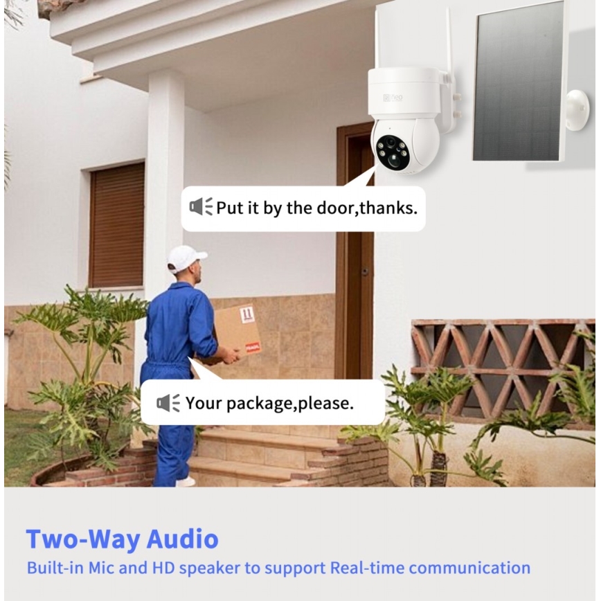 Immax NEO 07803L - Smart udendørs solcellekamera med SENTRY-sensor 6000 mAh Wi-Fi Tuya IP65