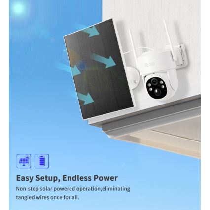 Immax NEO 07804L - Smart udendørs solcellekamera med sensor, 9000 mAh-batteri og IP65