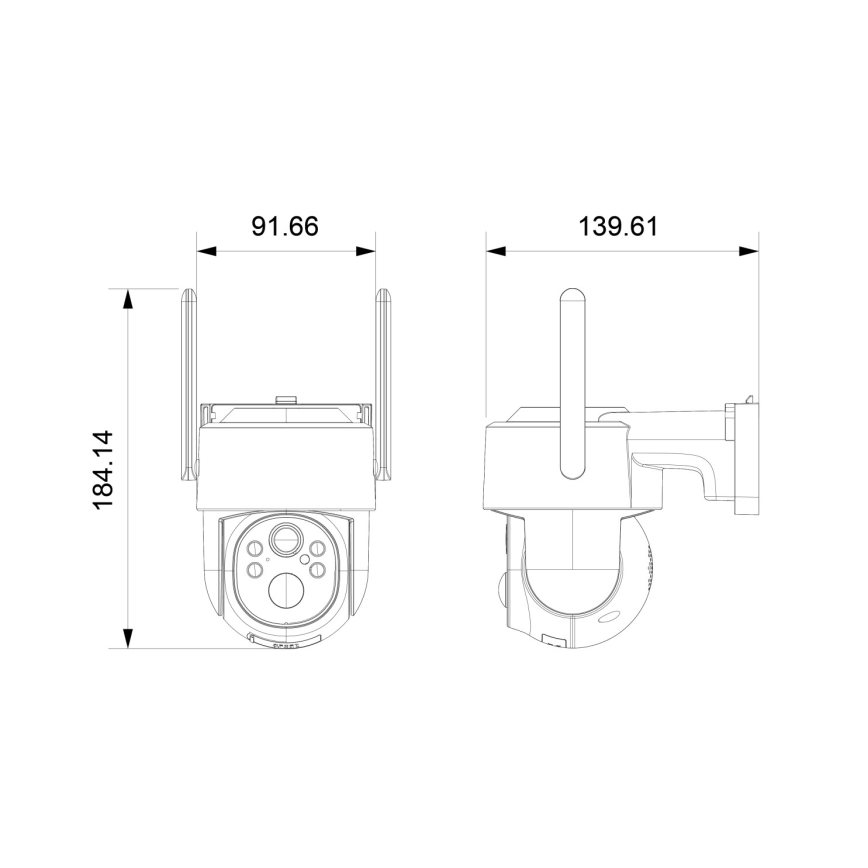 Immax NEO 07804L - Soldrevet kamera m. sensor 9000mAh Wi-Fi Tuya IP65