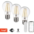 Immax NEO 07806CDO - Sæt med 3 stk. dæmpbare LED CCT-pærer E27/7,3W/230V Tuya Wi-Fi + fjernbetjening