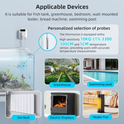 Immax NEO 07811L - Smart stikdåse med termometer F 3680W Tuya Wi-Fi