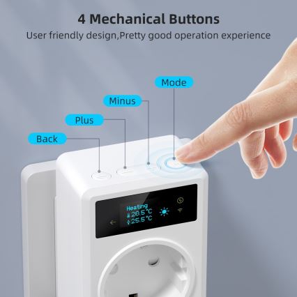 Immax NEO 07811L - Smart stikdåse med termometer F 3680W Tuya Wi-Fi