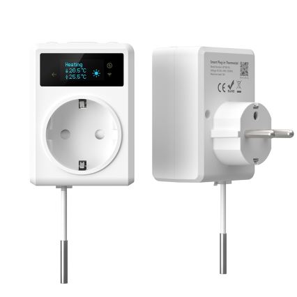 Immax NEO 07811L - Smart stikdåse med termometer F 3680W Tuya Wi-Fi