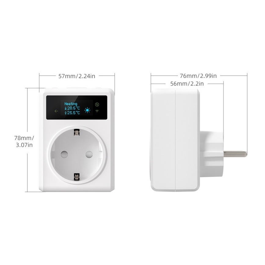 Immax NEO 07811L - Smart stikdåse med termometer F 3680W Tuya Wi-Fi