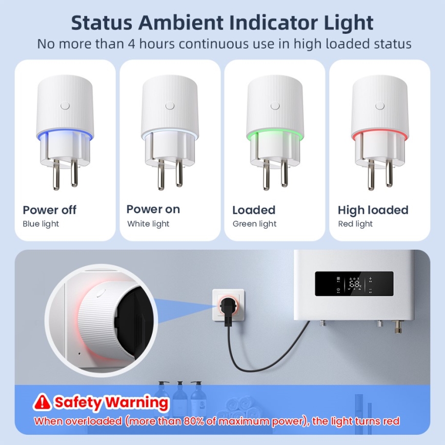 Immax NEO 07812L - Smart stikdåse E 3500W Wi-Fi
