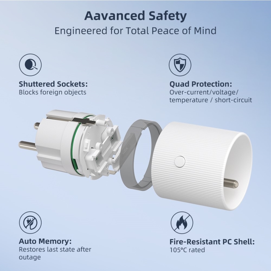 Immax NEO 07812L - Smart stikdåse E 3500W Wi-Fi