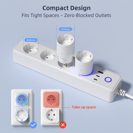 Immax NEO 07813L - Smart stikdåse Type F 3500W Wi-Fi