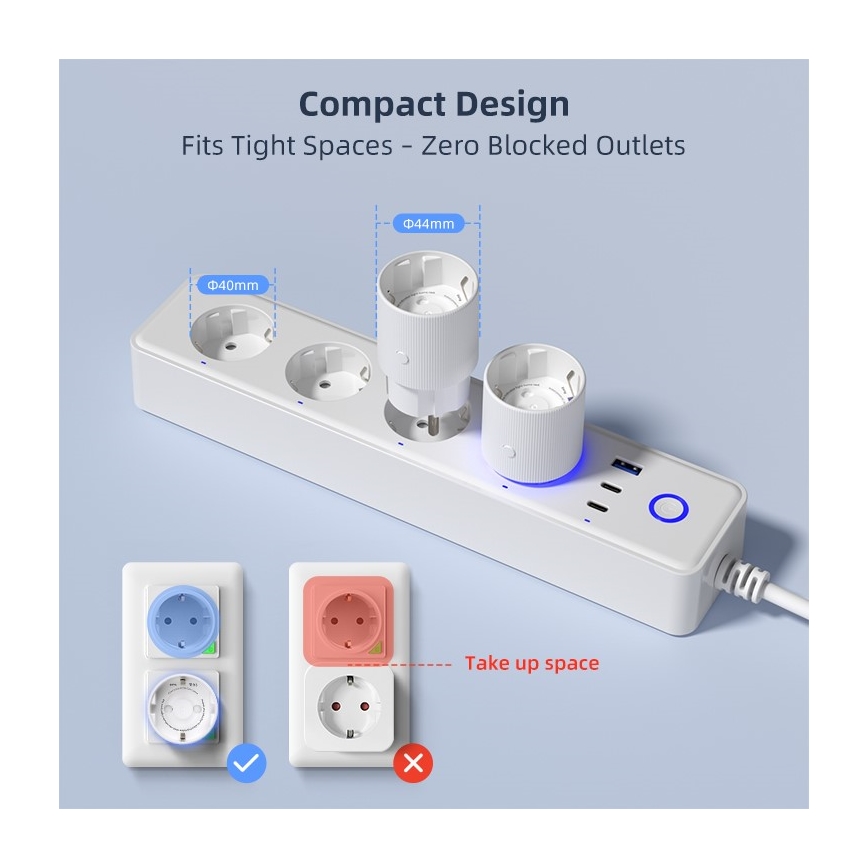Immax NEO 07813L - Smart stikdåse Type F 3500W Wi-Fi
